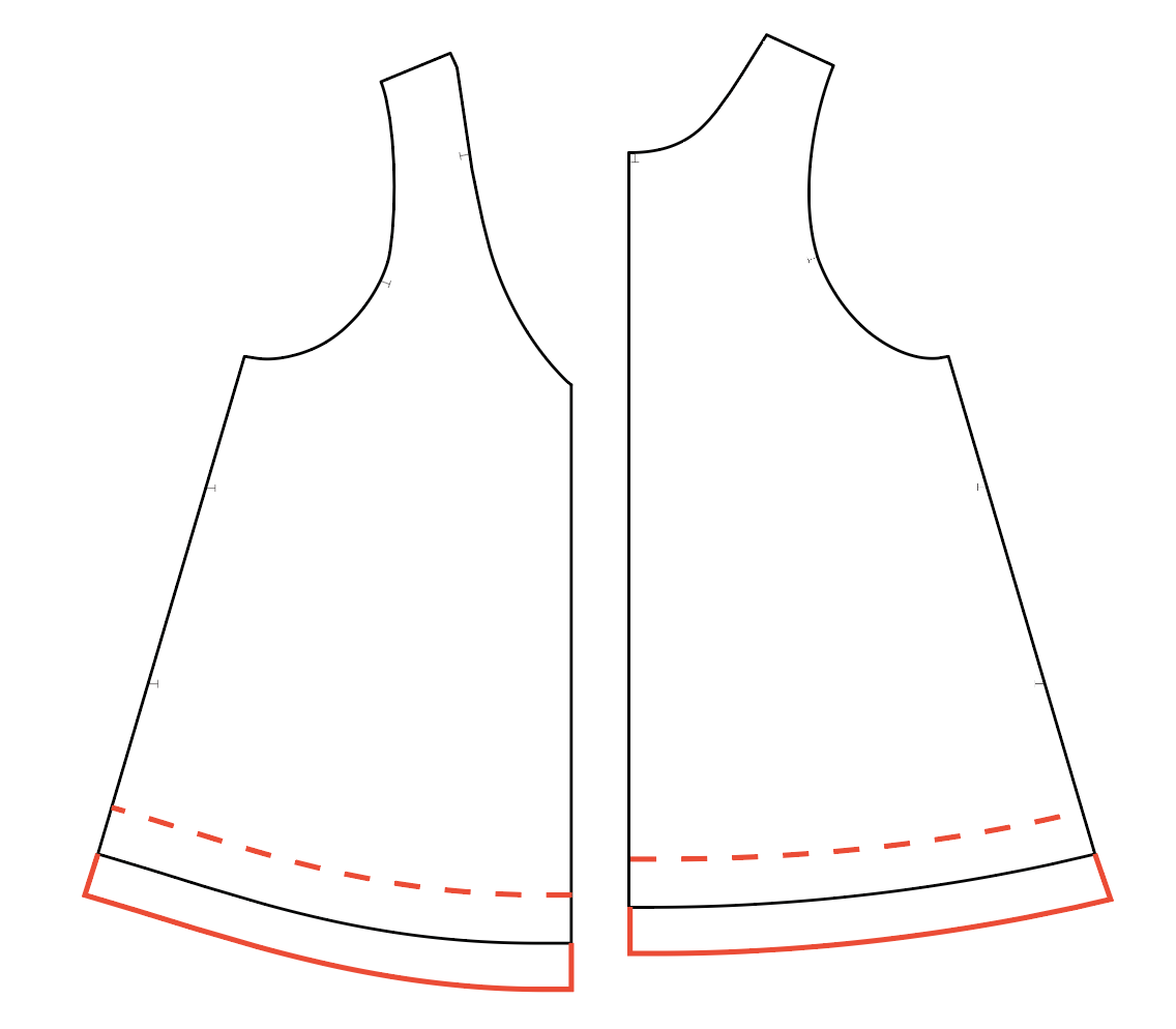 Line drawings showing the front and back pattern pieces are shown in black and white. 