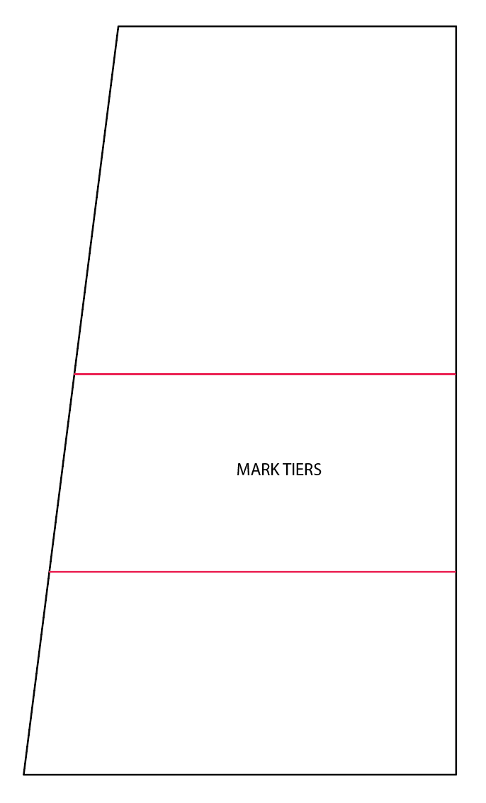Diagram showing where to cut to add tiers to your Fringe
