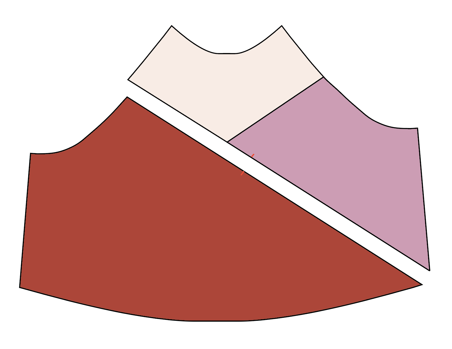 illustration shows order to sew color blocked Page