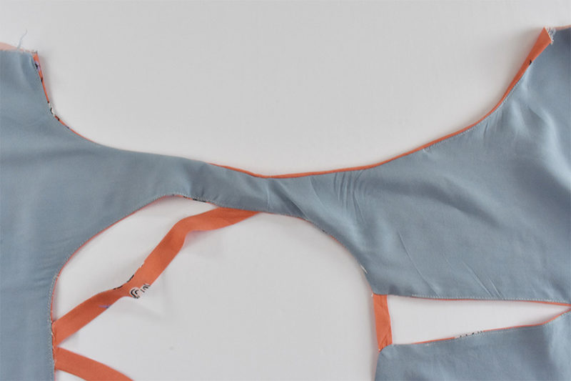 The inside lining of the tank is shown laying flat.