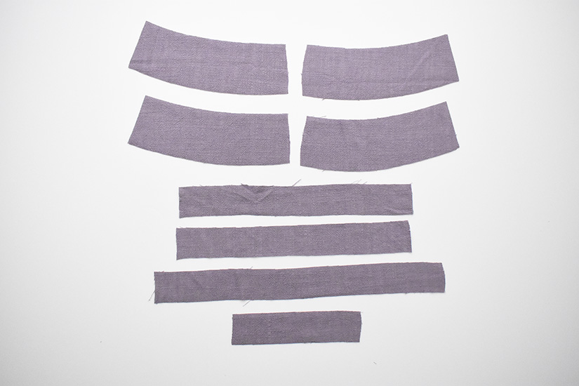 Fabric cut for the Evelyn Skirt is on a white background.