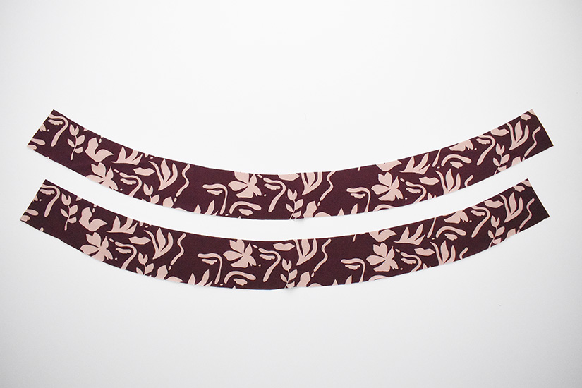 Fabric cut for the Evelyn Skirt is on a white background.