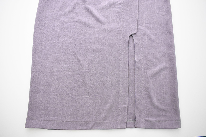 The outside of the Evelyn skirt view A is shown with the facings sewn.
