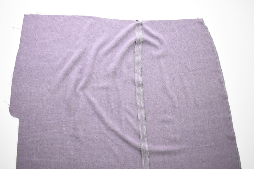 The side seams are shown sewn and pressed open. 