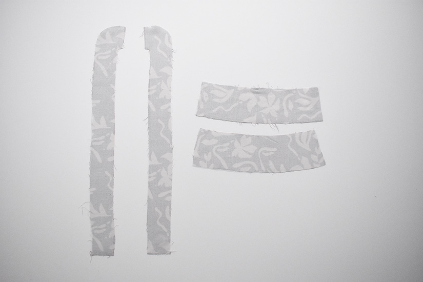 Slit facing and front waistband pieces for Evelyn View C are shown.