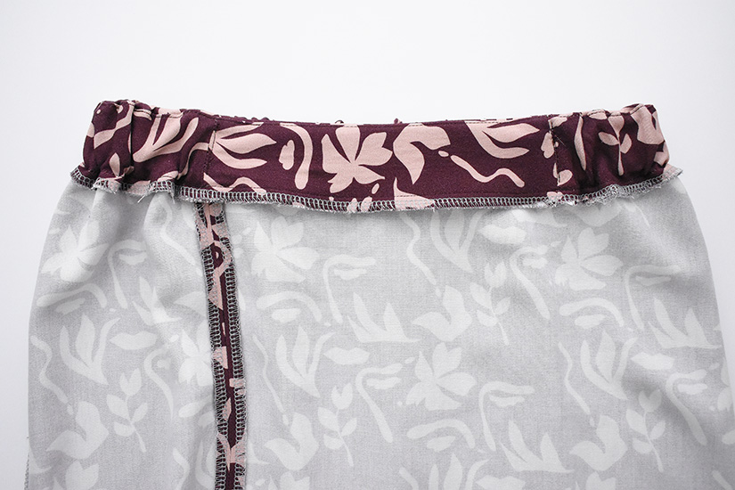 Inside of the Evelyn skirt shows the waistband with finished edge. 