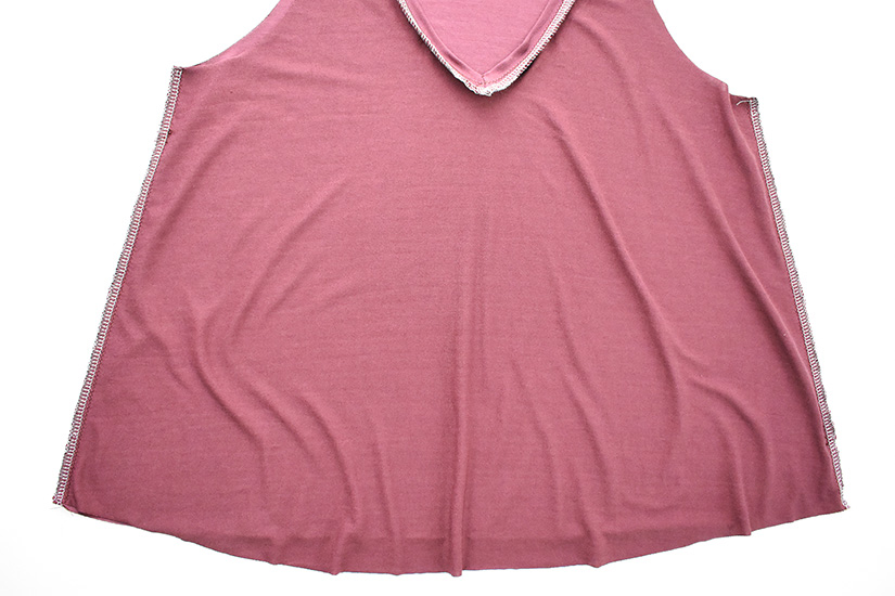 The Pony Tank front and back bodice pieces are shown sewn at the sides.