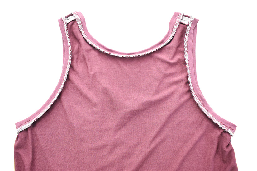The armhole bands are shown sewn to the armholes of the Pony Tank. 