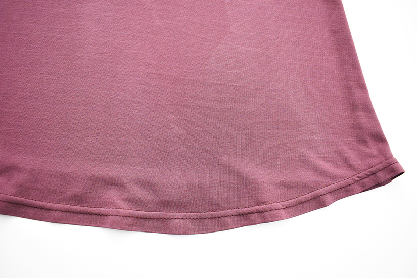 The hem of the Pony Tank is shown finished with a double line of stitching. 