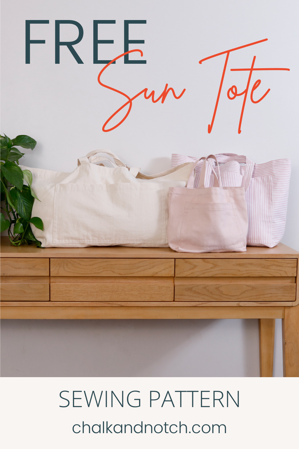 Get the Free Sun Tote Sewing Pattern - A Tote in three sizes: Large, Medium, and Small. Click for details.
