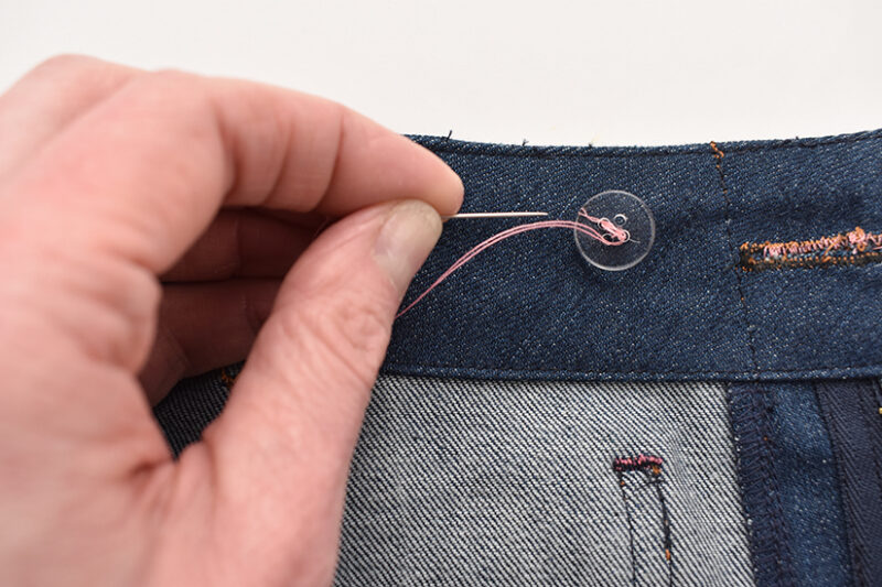 Sewing Jeans Buttonholes and Buttons - The Last Stitch