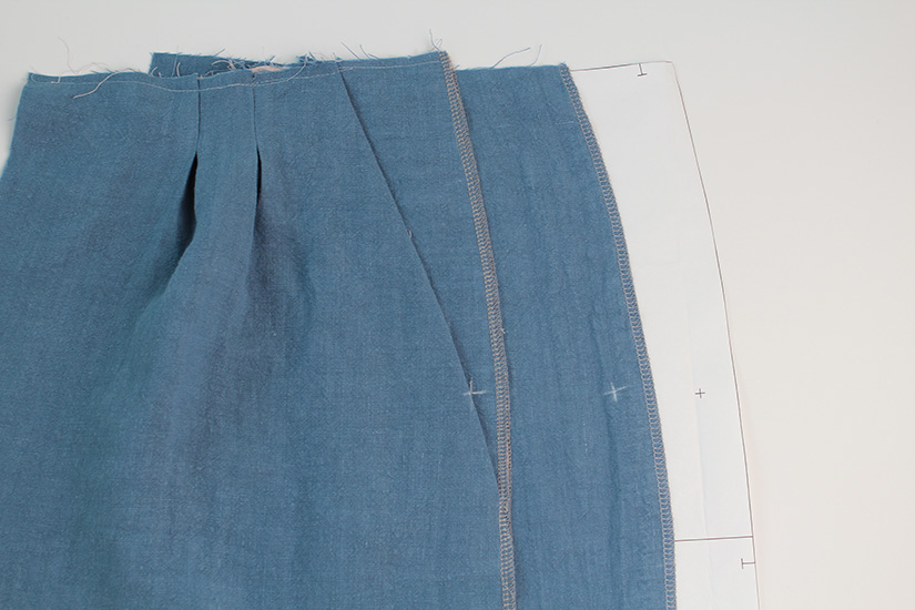 Markings are shown on the Crew Trousers side seam edge